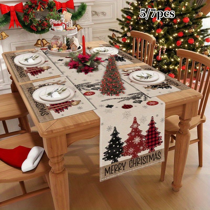 Linen Table Runner - Juego de Manteles Individuales y Camino
