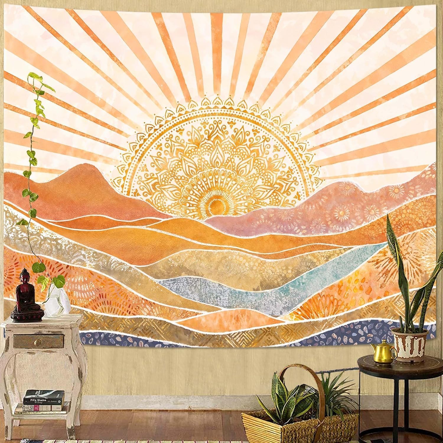 Aesthetic Tapestry - Tapiz Estético Bohemio con Diseño de