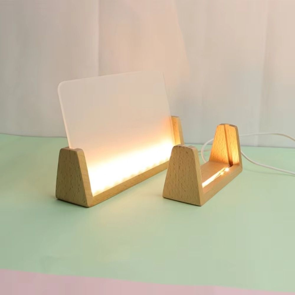 Bamboo Photo Frame - Base de Madera con Luz Cálida,