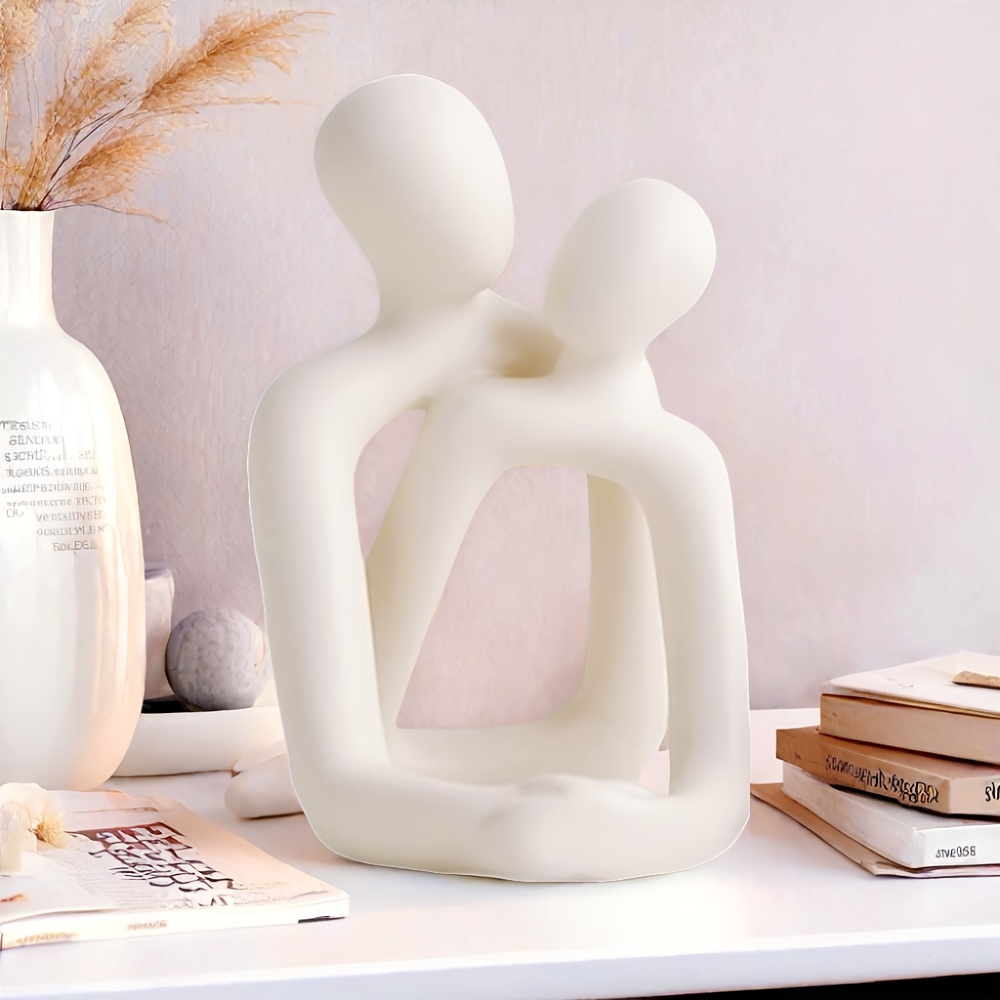 Abstract Sculpture Resin - Escultura Abstracta de Pareja Abrazándose, Figurita