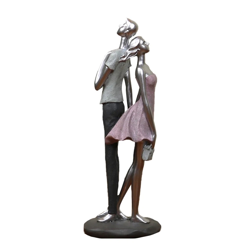 Abstract Sculpture Resin - Escultura Romántica de Amantes de Espalda