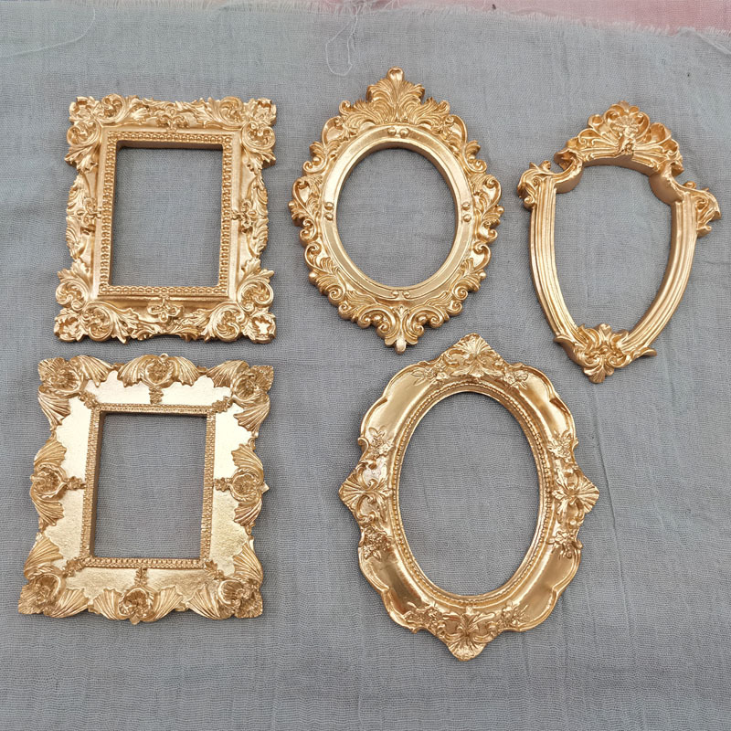 Bamboo Photo Frame - Mini marco de fotos pequeño dorado,