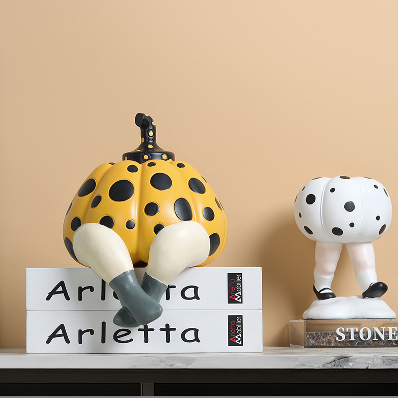 Abstract Sculpture Resin - Adorno de Calabaza con Diseño de