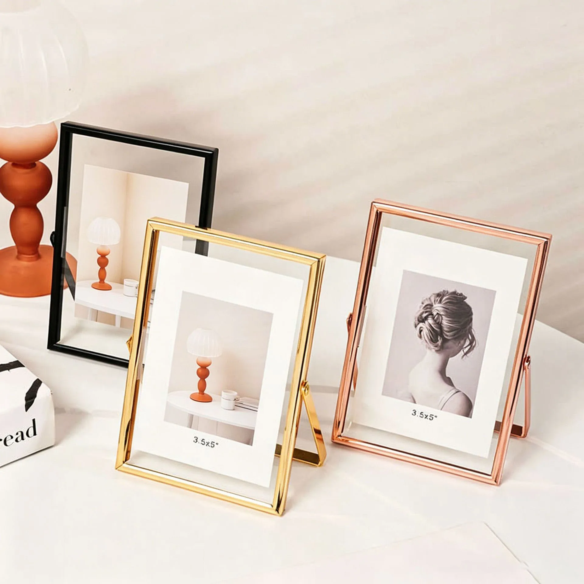 Bamboo Photo Frame - Marco de fotos de cristal transparente