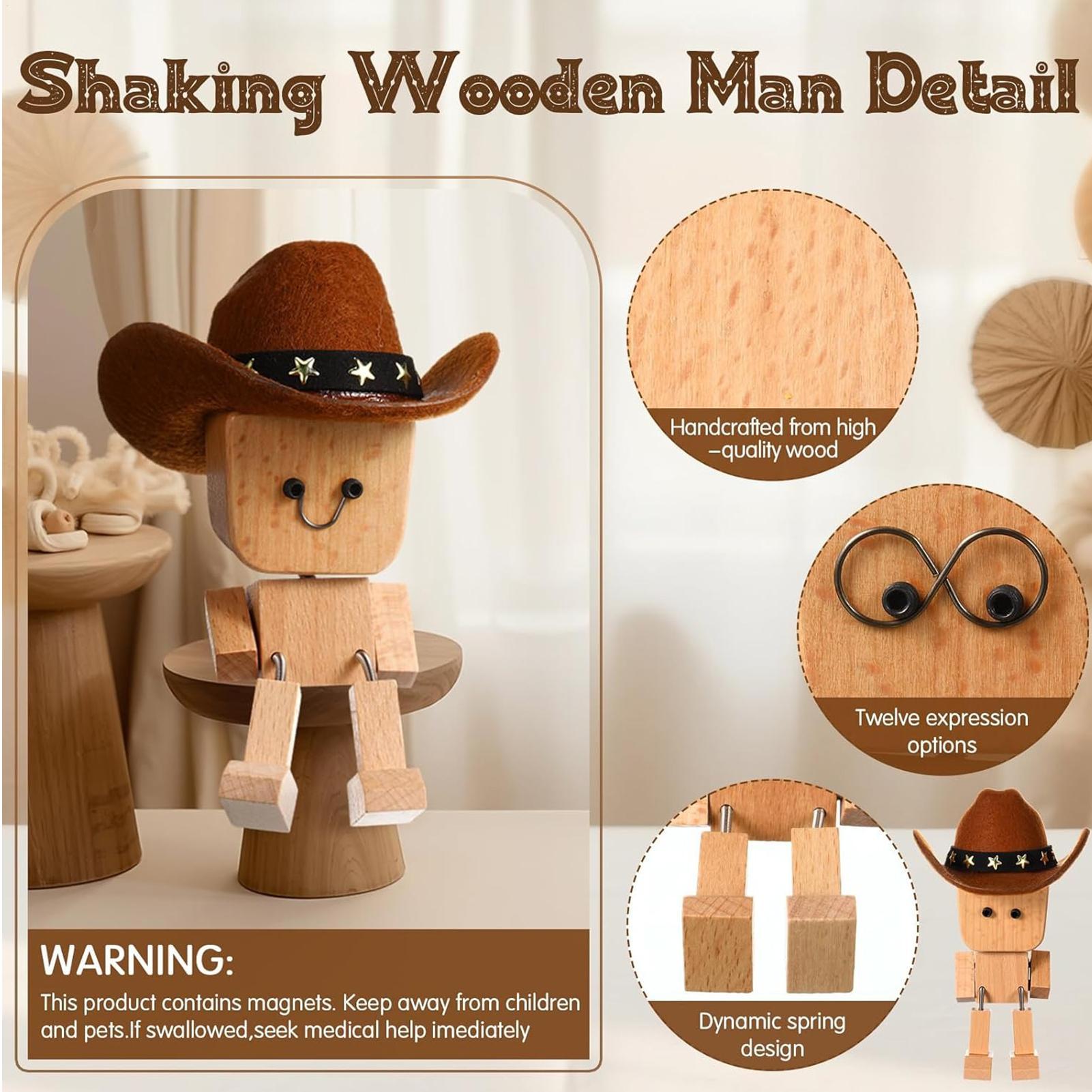 Home Decor Express - Muñeco de madera con movimiento para