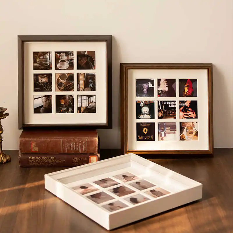 Bamboo Photo Frame - Expositor de marcos de fotos cuadrados
