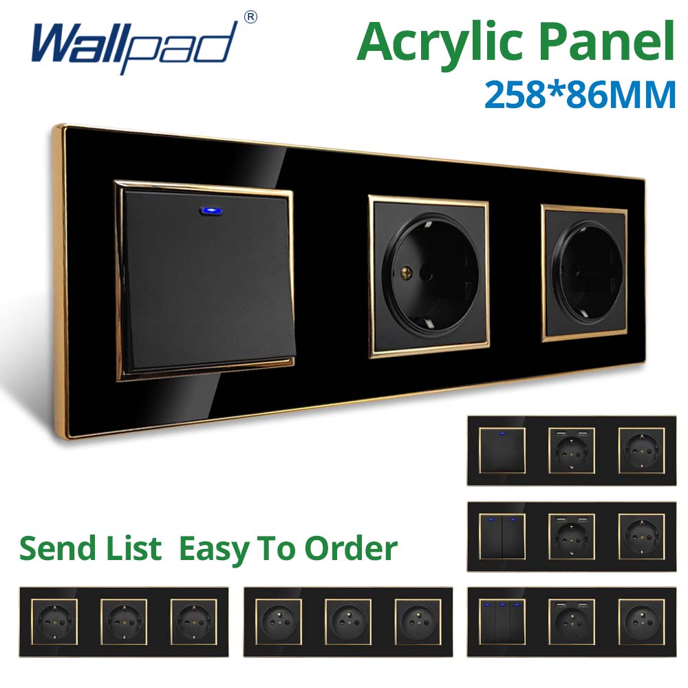 Home Decor Outlet - Wallpad 258*86mm Triple Panel acrílico negro