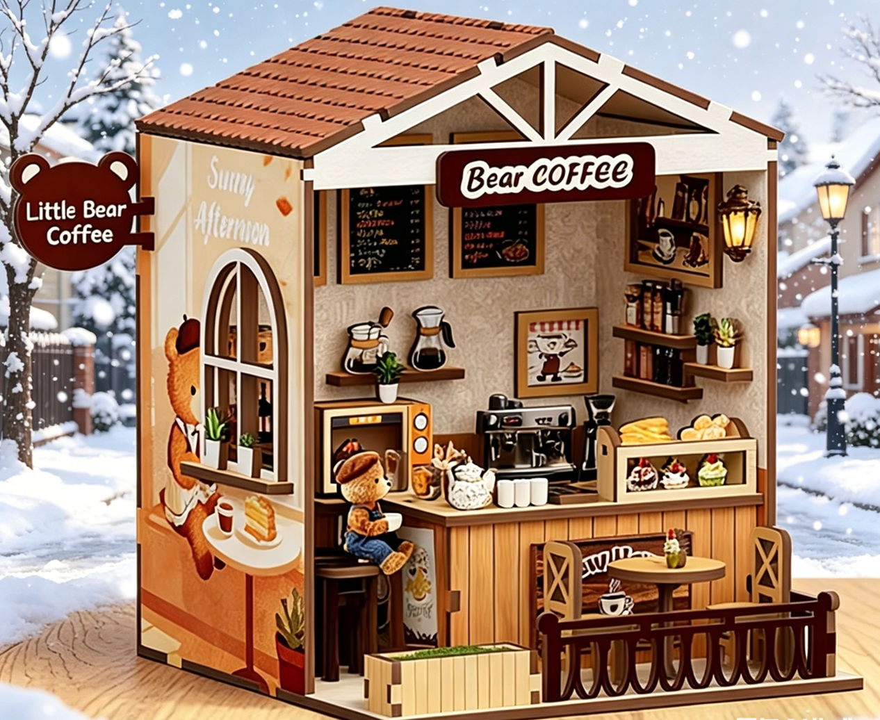 Home Decor Store - Rompecabezas de Casa de Café Mini