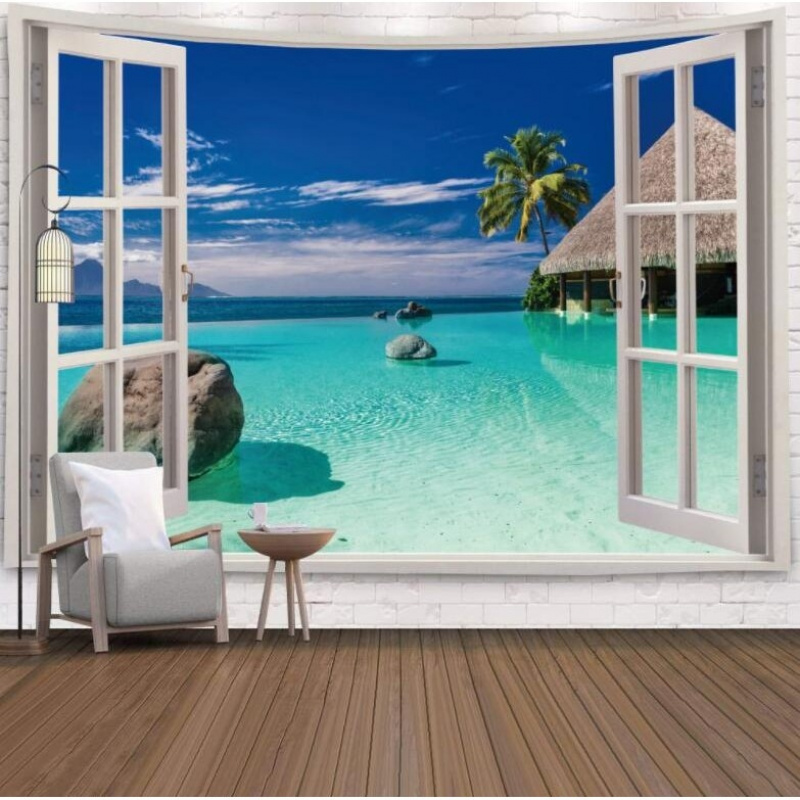 Tapiz con paisaje de Santorini - Aesthetic Tapestry reseña y precio