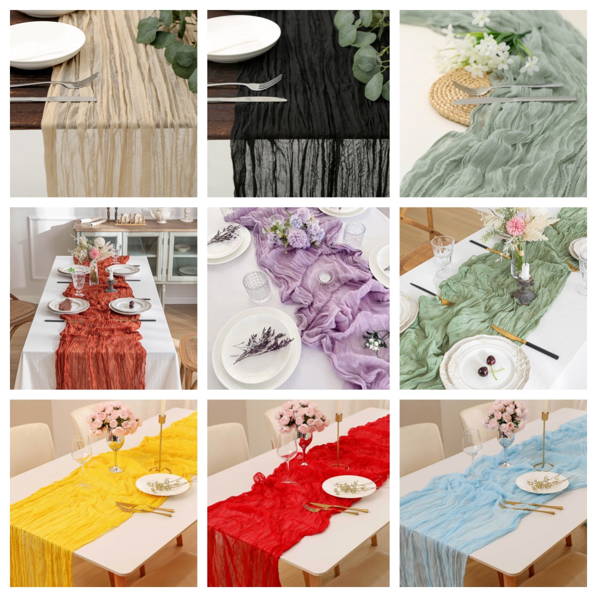 Camino de Mesa de Gasa Boho, C - Linen Table Runner reseña y precio