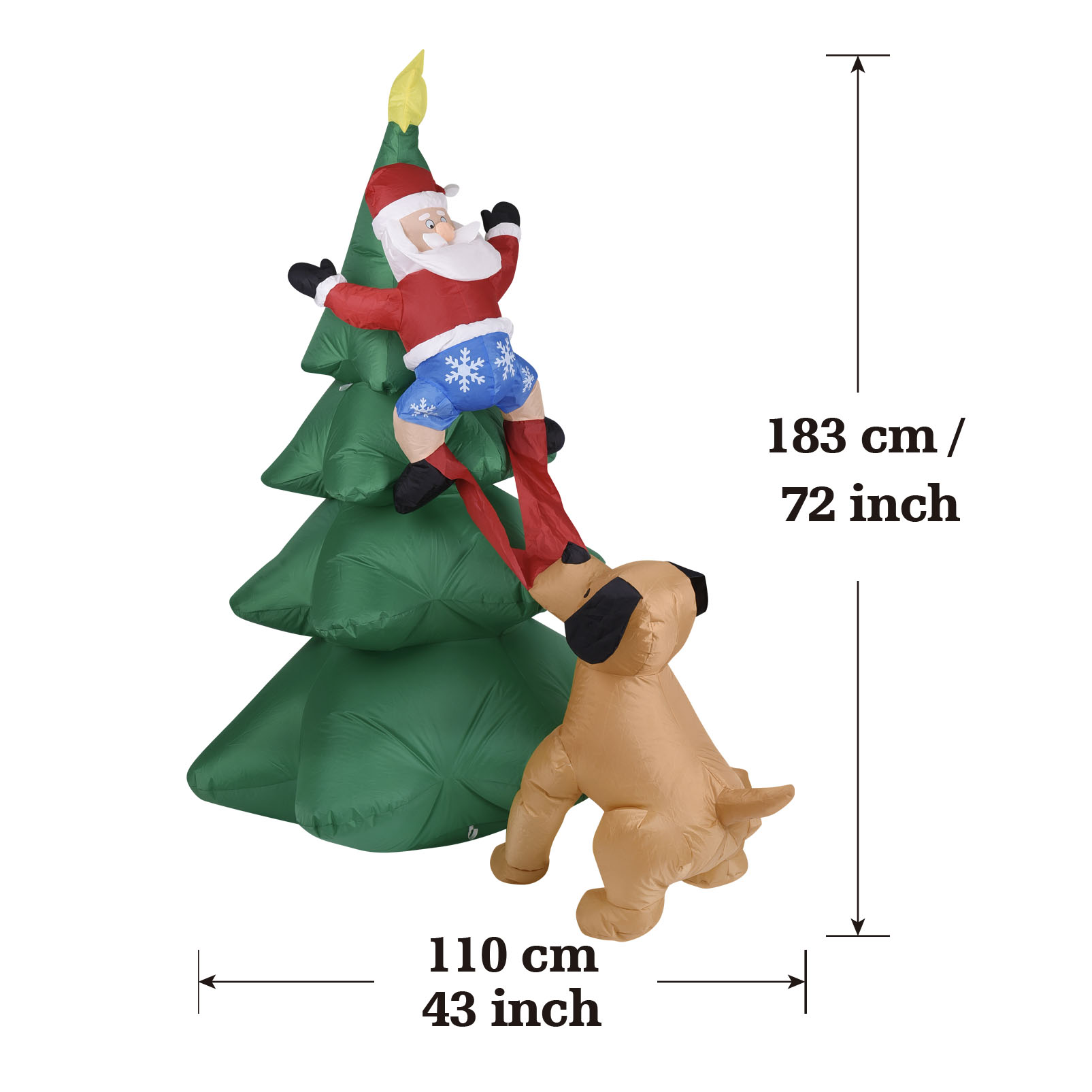 Perro inflable de Navidad con  - Home Decor Outside reseña y precio