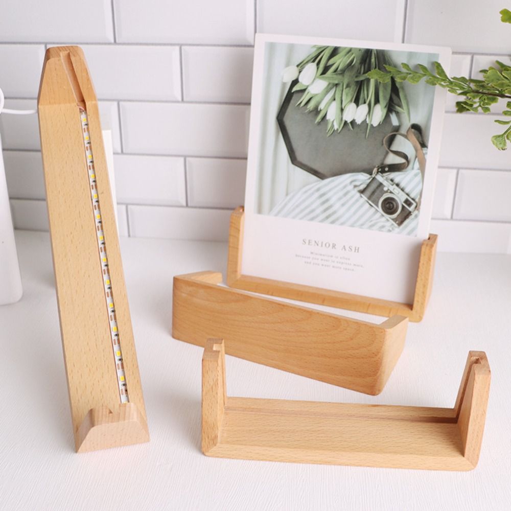 Base de Madera con Luz Cálida, - Bamboo Photo Frame reseña y precio
