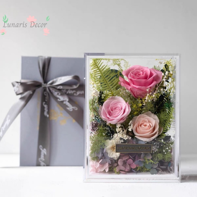 Caja de flores premium, flor e - Home Decor Express reseña y precio