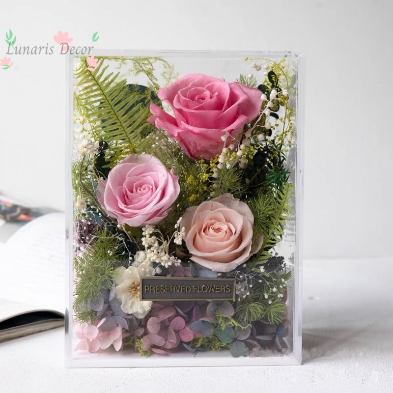 Caja de flores premium, flor e - Home Decor Express reseña y precio