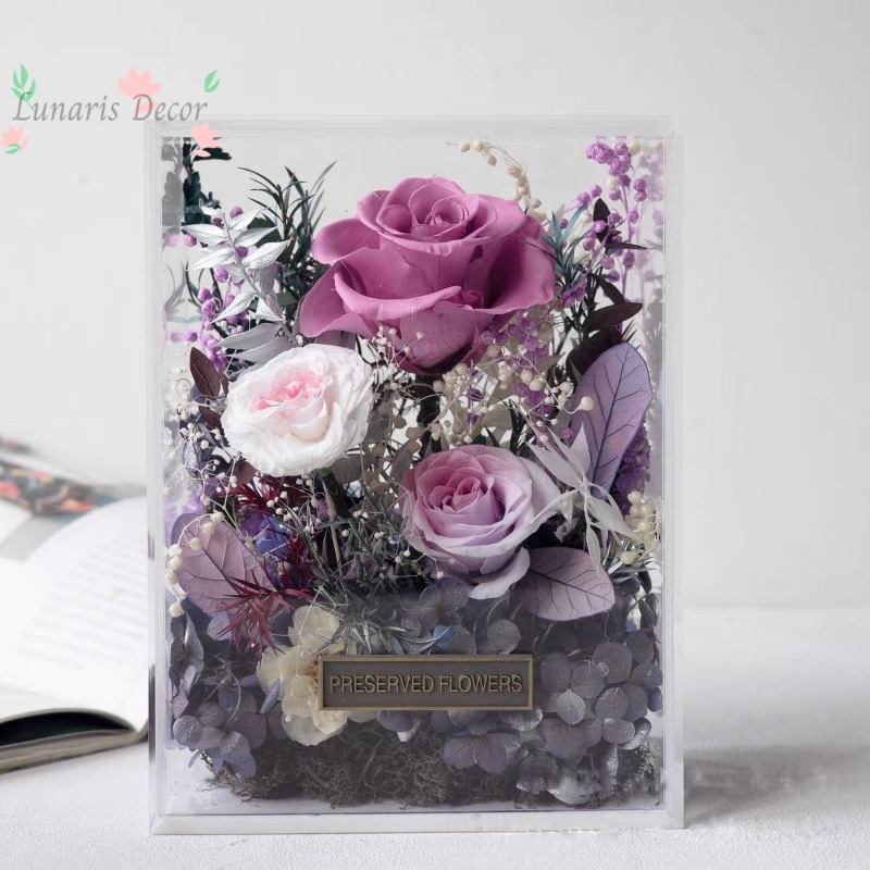 Caja de flores premium, flor e - Home Decor Express reseña y precio