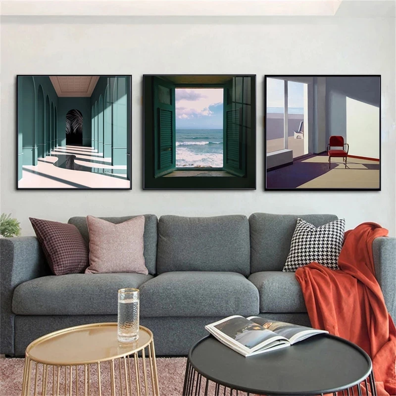 Pintura en lienzo de paisaje e - Home Decor Outside reseña y precio