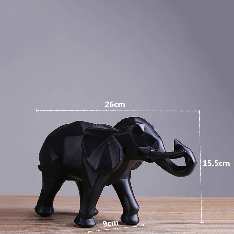 Estatua de elefante negro de r - Abstract Sculpture Resin reseña y precio