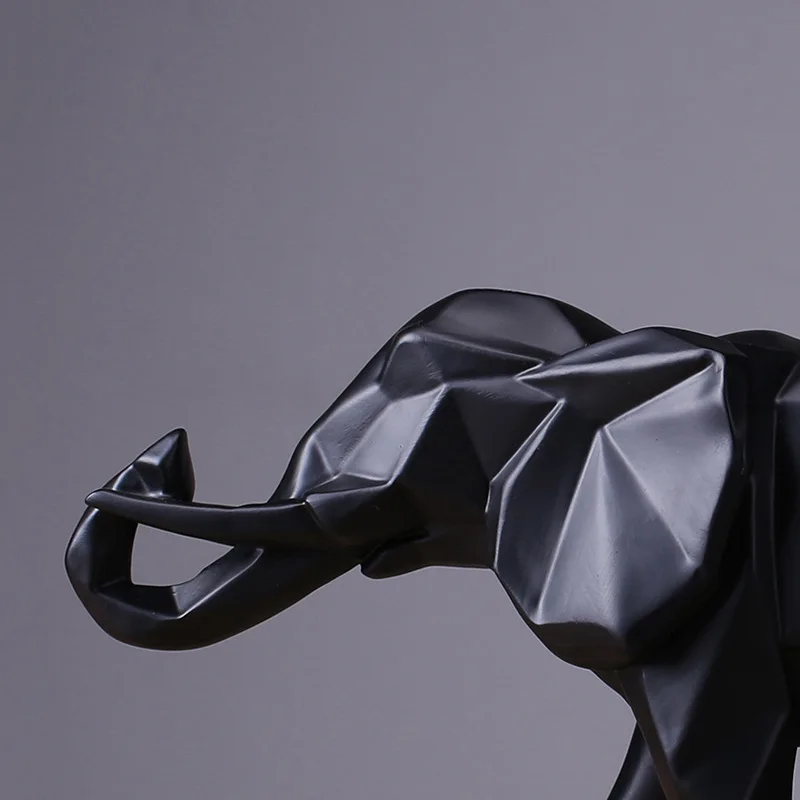 Estatua de elefante negro de r - Abstract Sculpture Resin reseña y precio