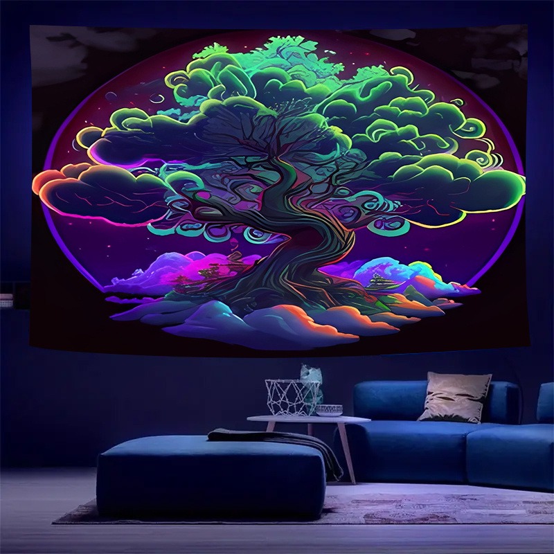 Tapiz luminoso ultravioleta de - Aesthetic Tapestry reseña y precio
