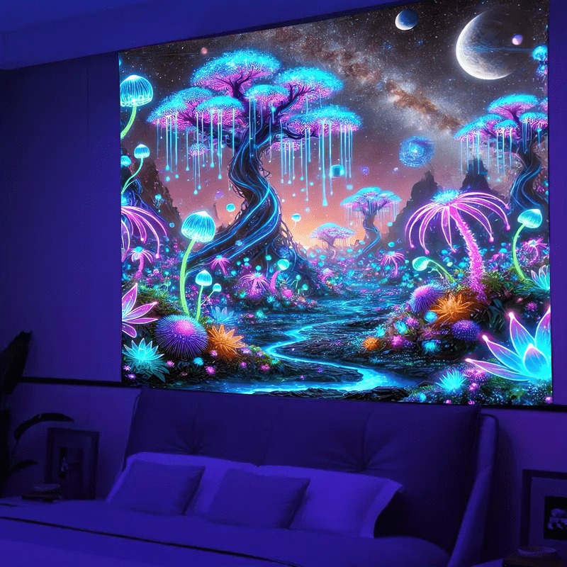 Tapiz luminoso ultravioleta de - Aesthetic Tapestry reseña y precio