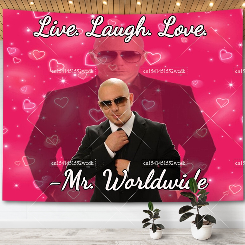 Mr. Worldwide dice vivir risa  - Aesthetic Tapestry reseña y precio